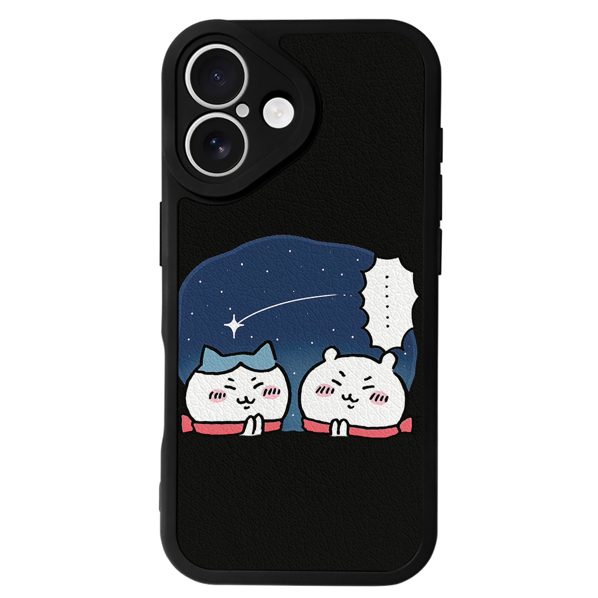 （画像用） ちいかわ ハチワレ Chii-kawa hachiware 【iPhone 16シリーズ対応】シリコンスマホケース（レザー調） 材質：シリコン